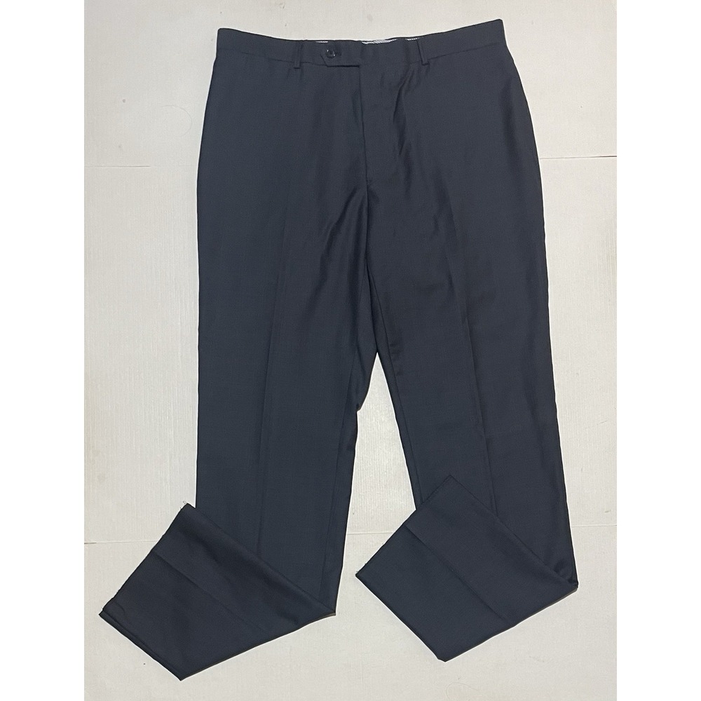 NWT Tommy Hilfiger Men's‎ Size 38 UNFINISHED HEM Worsted Wool Pants Blue Plaid